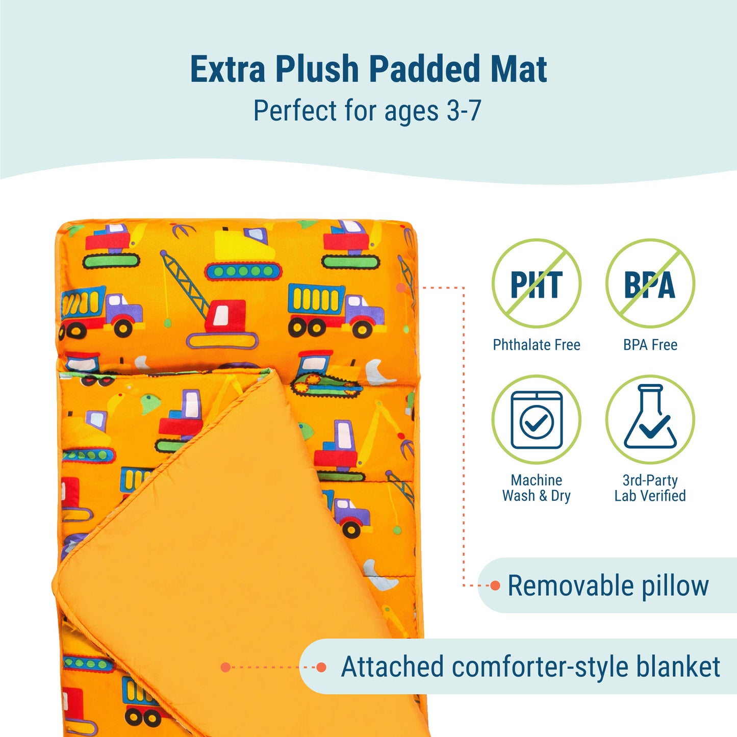 Wildkin Under Construction Microfiber Kids Nap Mat