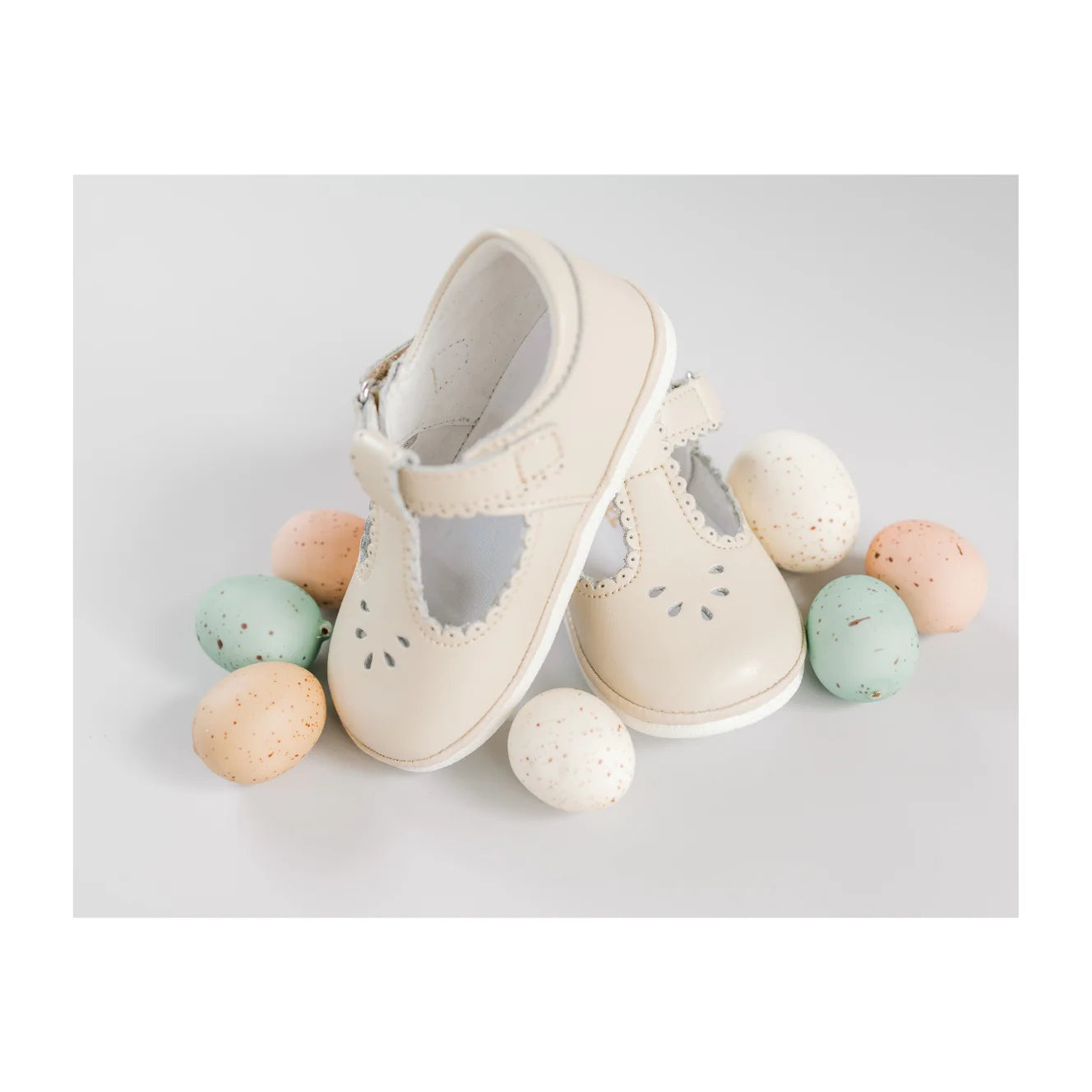 L'Amour Dottie Scalloped T-Strap Mary Jane