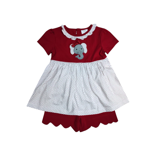 Ishtex Elephant Applique Girl's Short Set