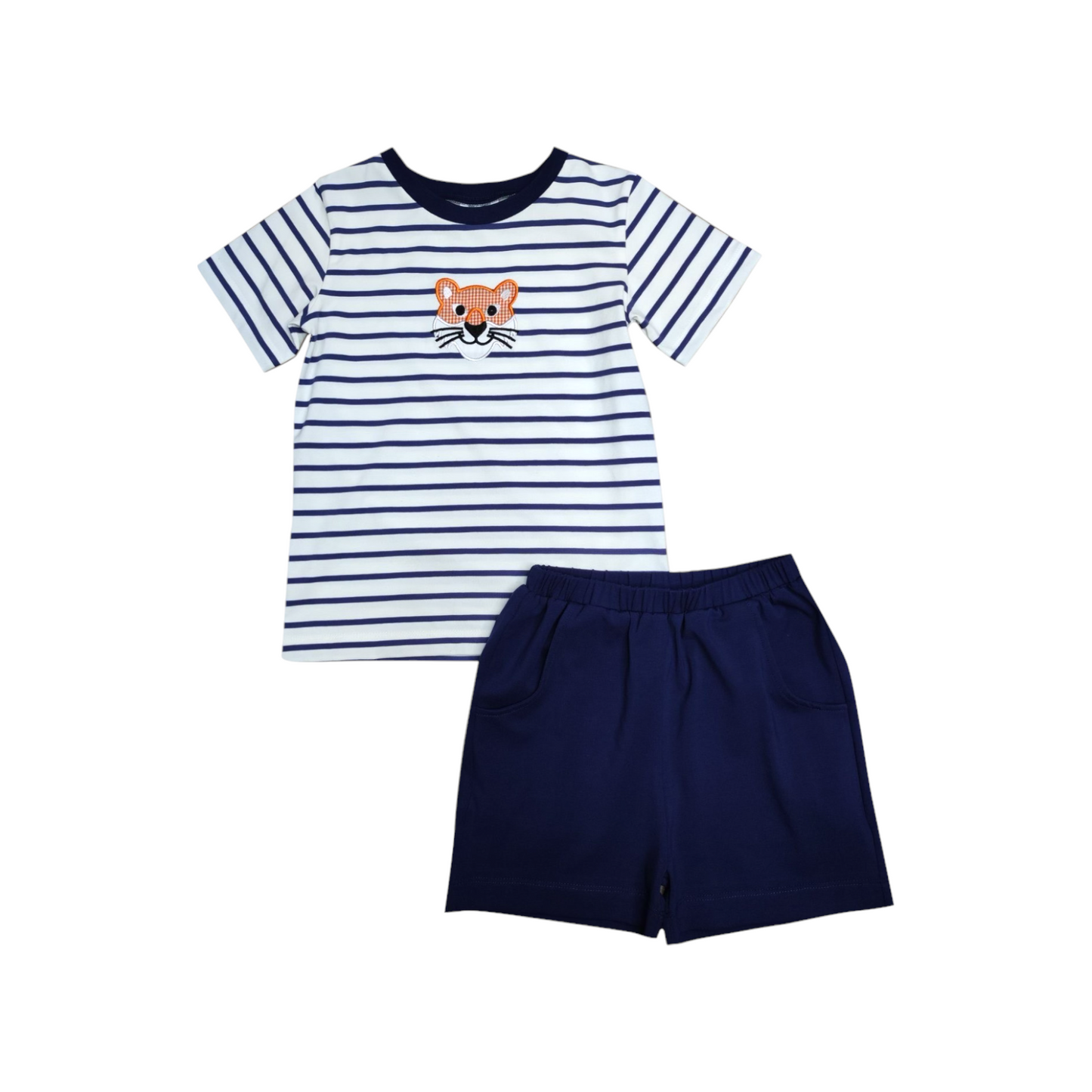 Ishtex Tiger Applique Boy's Short Set