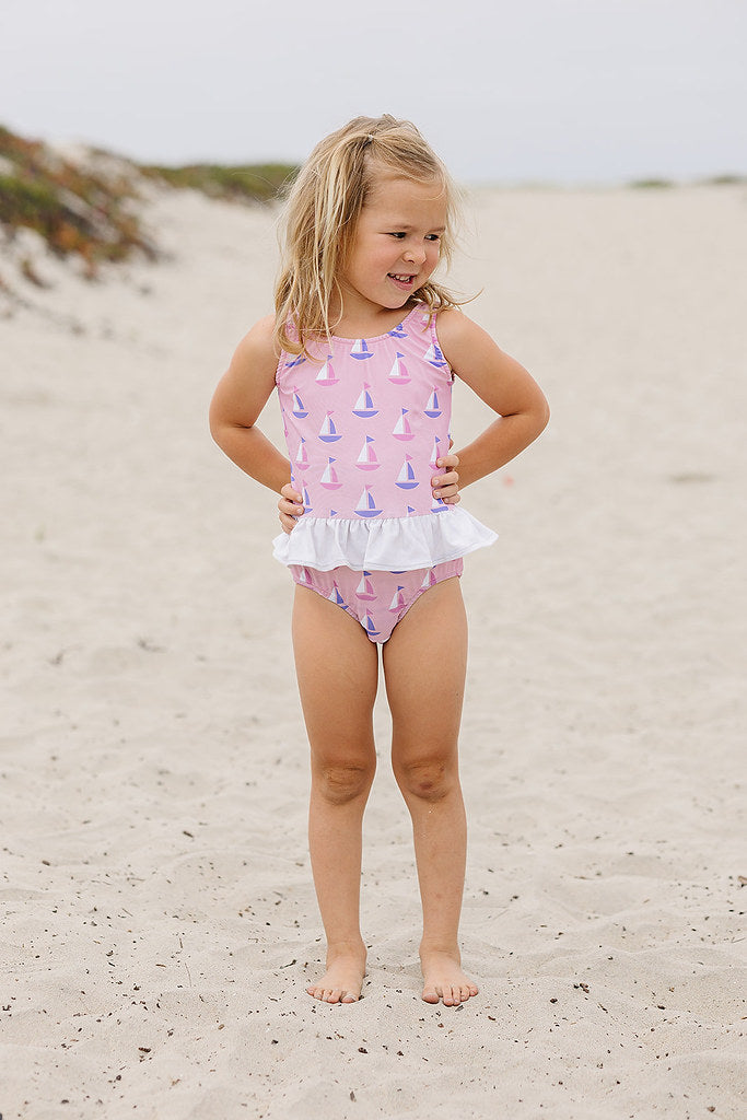 Funtasia Too Sailboats Ruffle Swimsuit