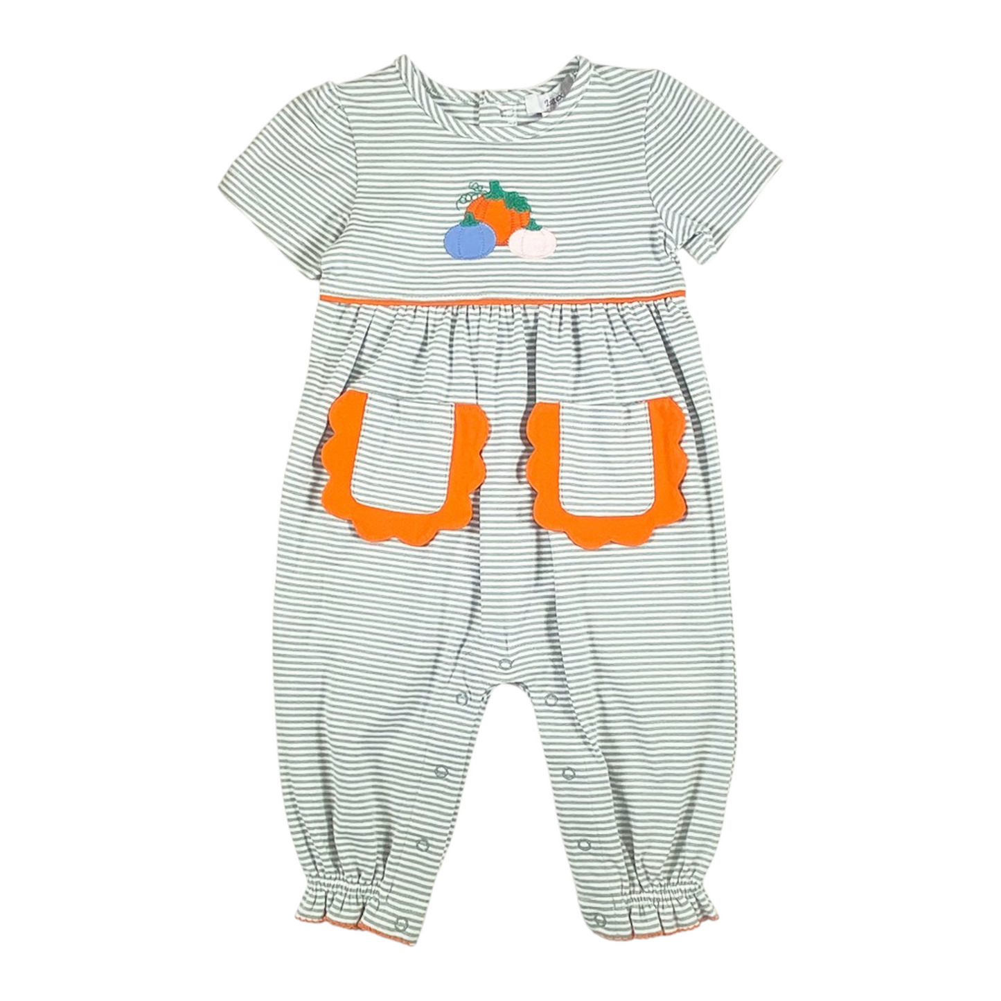 Ishtex Pumpkin Applique Romper