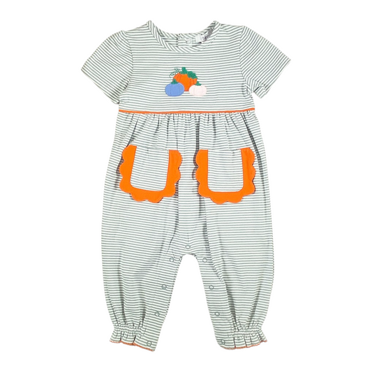 Ishtex Pumpkin Applique Romper