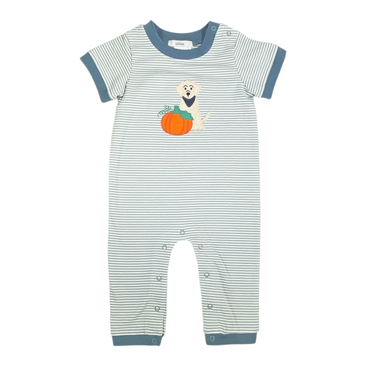 Ishtex Puppy And Pumpkin Applique Romper