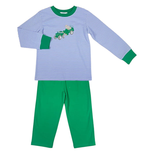 Ishtex Stripe Tractor With Peanuts Pant Set