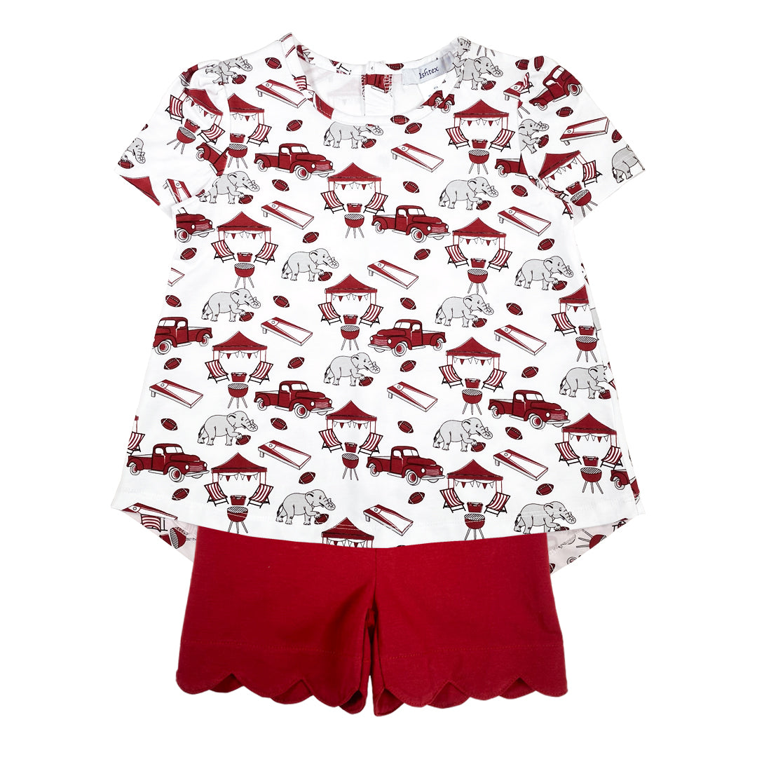 Ishtex Elephant Scalloped Short Set