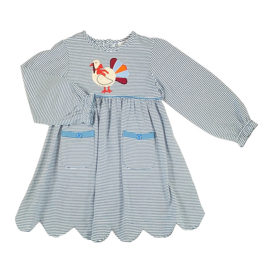 Ishtex Stripe Turkey Applique Dress