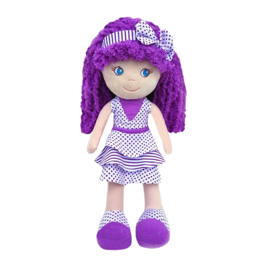 Girlz N Dollz Violet Soft Doll - Dots & Stripes