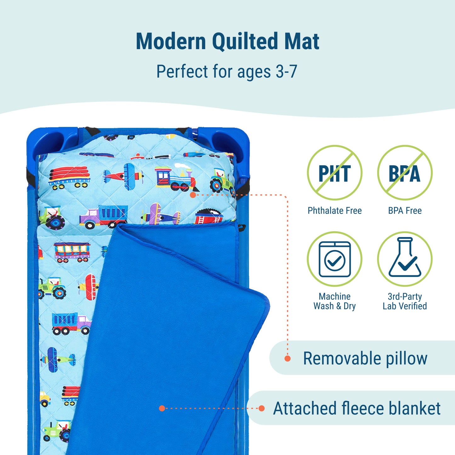 Wildkin Trains, Planes & Trucks Quilted Nap Mat