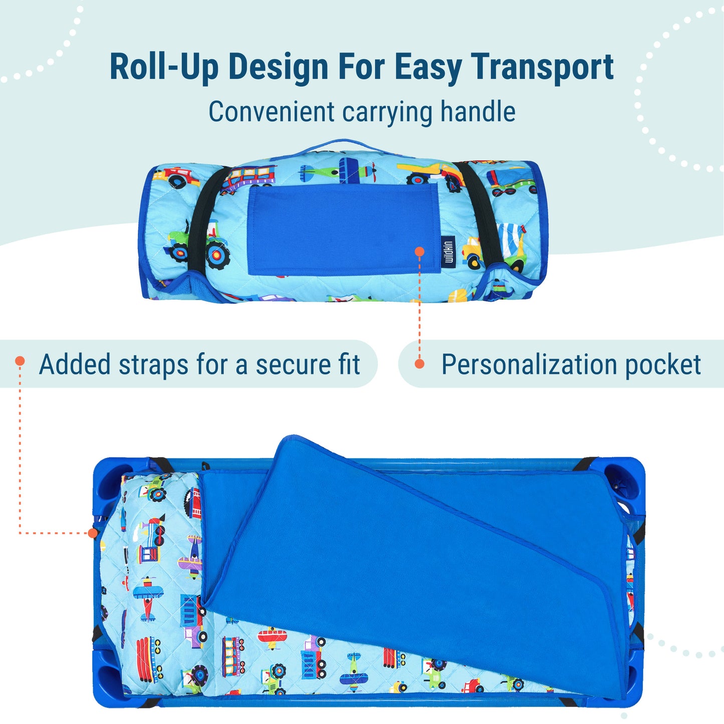 Wildkin Trains, Planes & Trucks Quilted Nap Mat