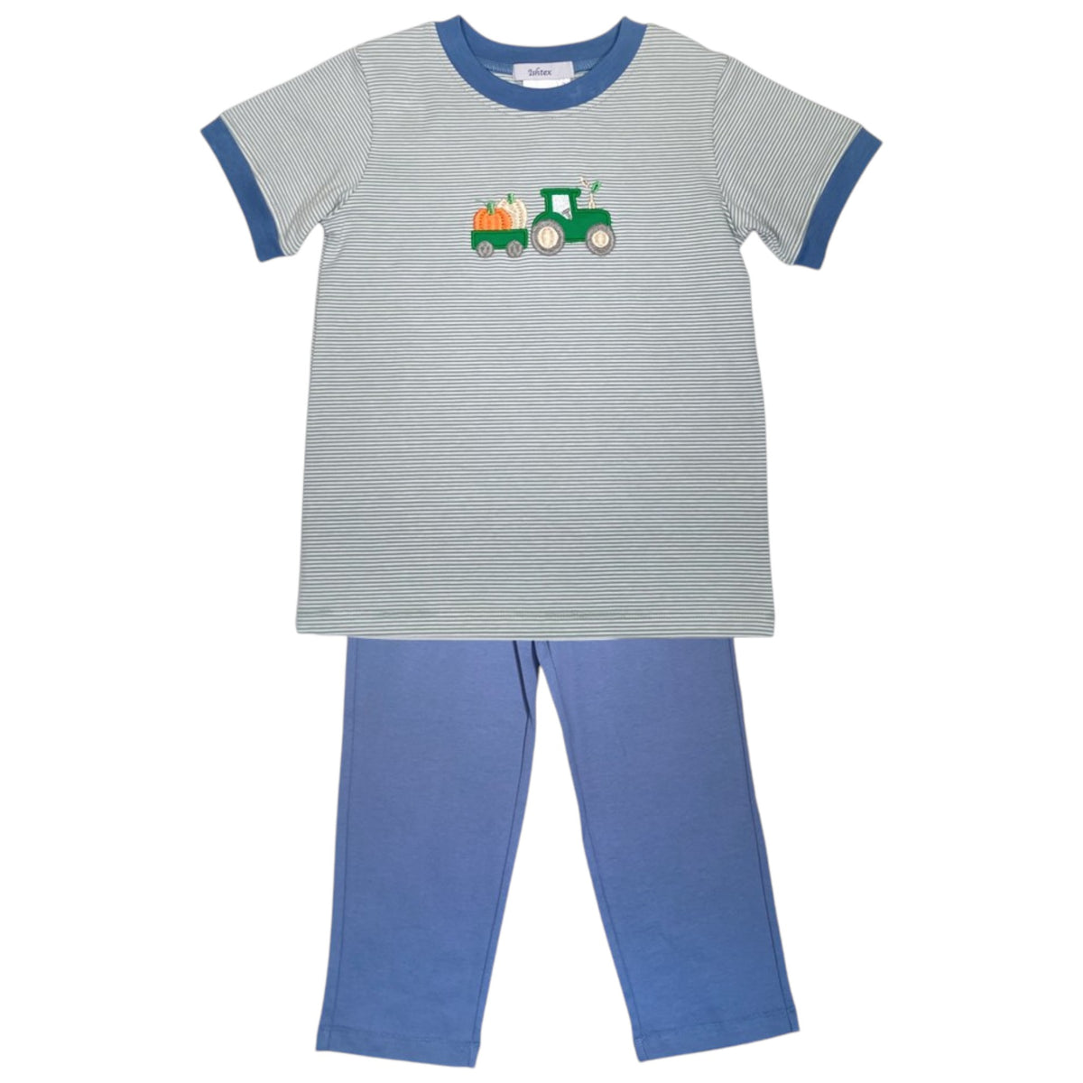 Ishtex Tractor With Pumpkin Pant Set