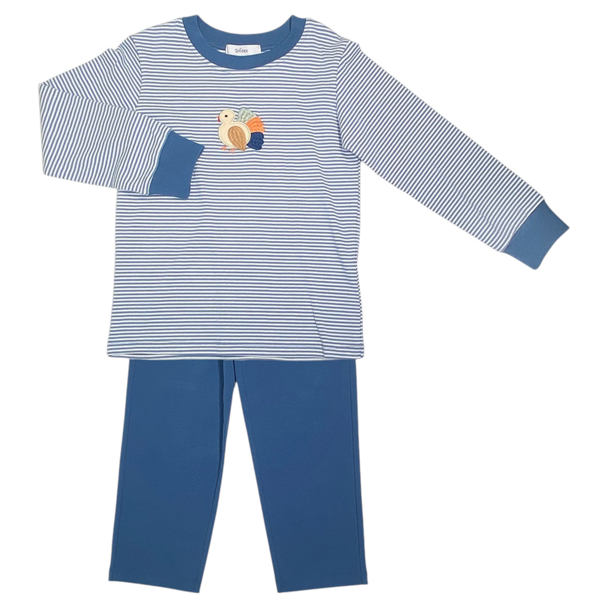 Stripe Turkey Applique Pant Set