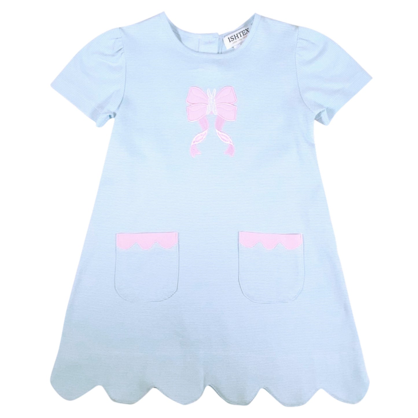 Ishtex Bow With Bunny Scalloped Dress