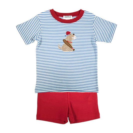 Ishtex Dog With Bat & Ball Short Set