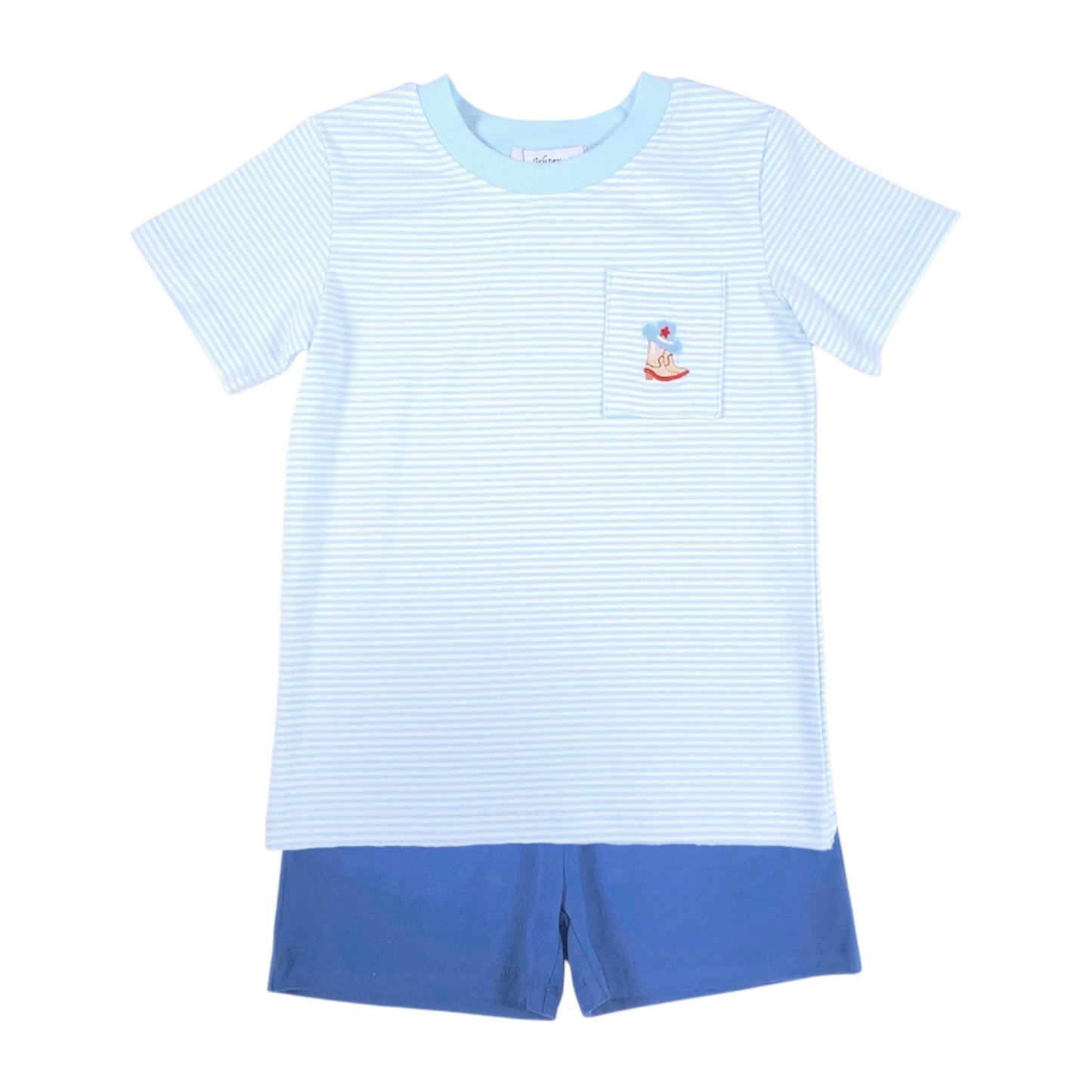 Ishtex Stripe Cowboy Hat and Boot Short Set