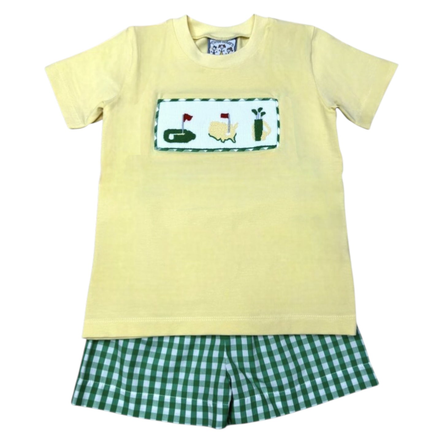 Three Sisters Golf Smocked Short Set