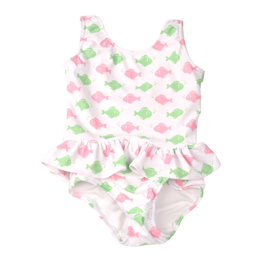 Funtasia Too Fish 1 Piece Ruffle Swimsuit