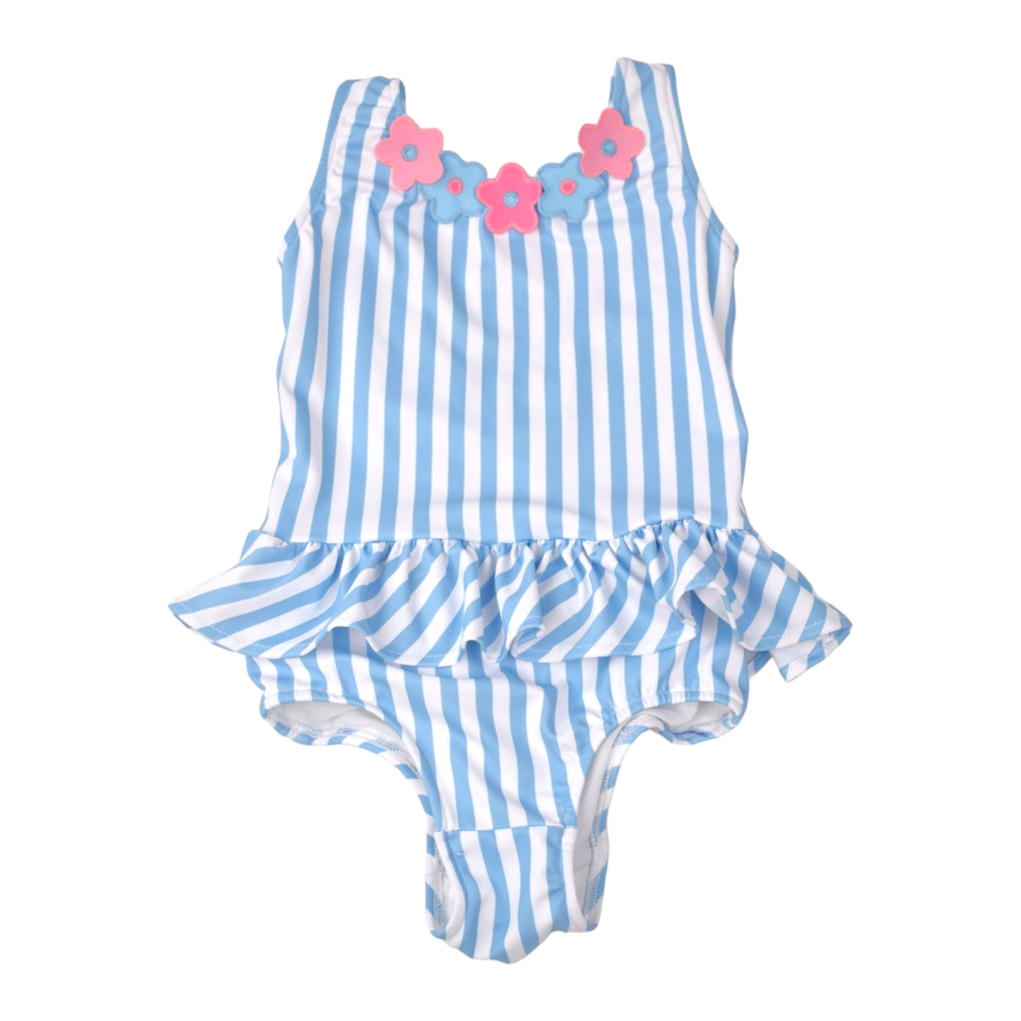 Funtasia Too Stripe Ruffle 1 Piece Swimsuit With Flower