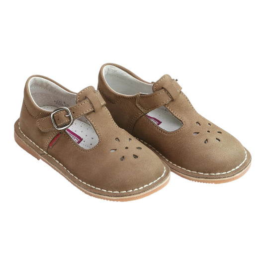 L'Amour Joy Classic Nubuck Leather T-Strap Mary Jane