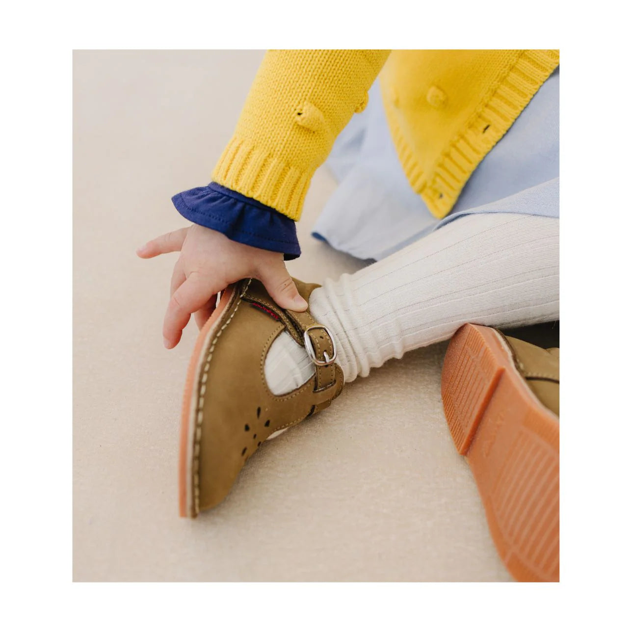 L'Amour Joy Classic Nubuck Leather T-Strap Mary Jane