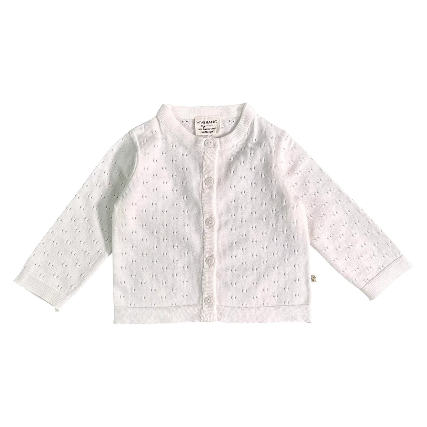 Viverano Organics Milan Pointelle Knit Baby Cardigan