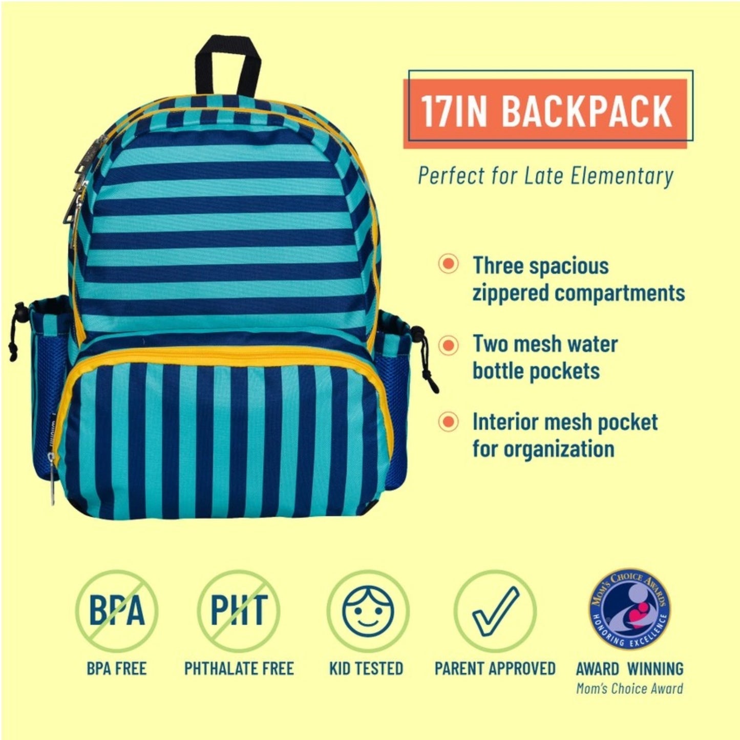 Wildkin Stripes 17 Inch Backpack