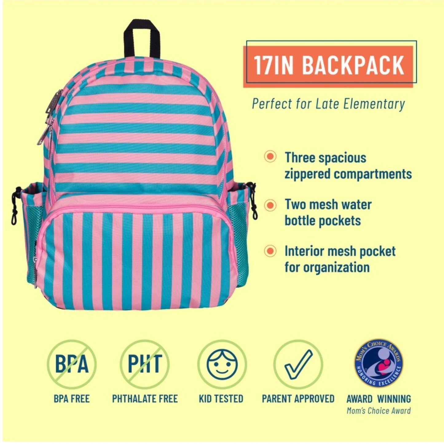 Wildkin Stripes 17 Inch Backpack