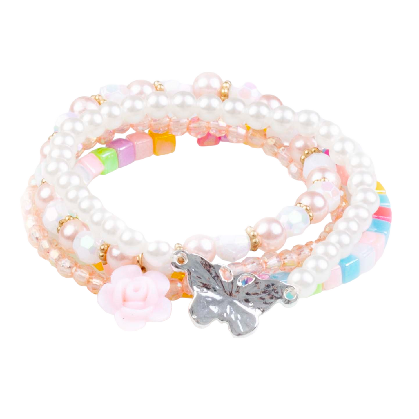 Great Pretenders Pearly Butterfly Bracelet Set