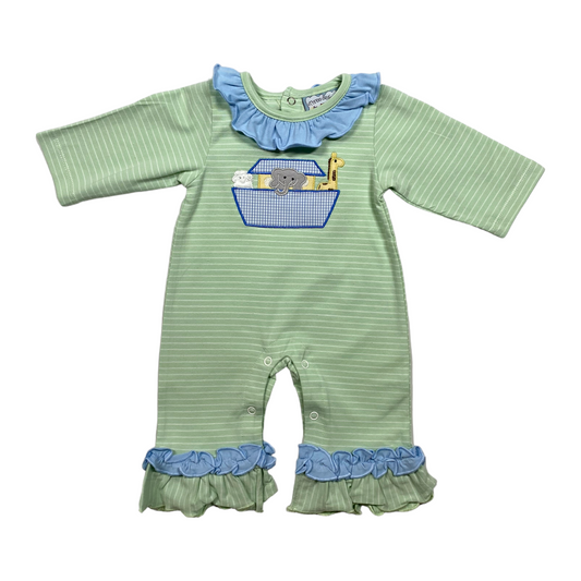 Three Sisters Noah's Ark Applique Ruffle Romper