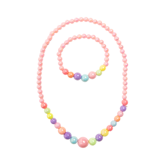 Great Pretenders Pearly Pastel Necklace and Bracelet Set
