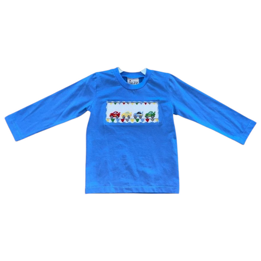 Delaney Smocked Racecar Shirt