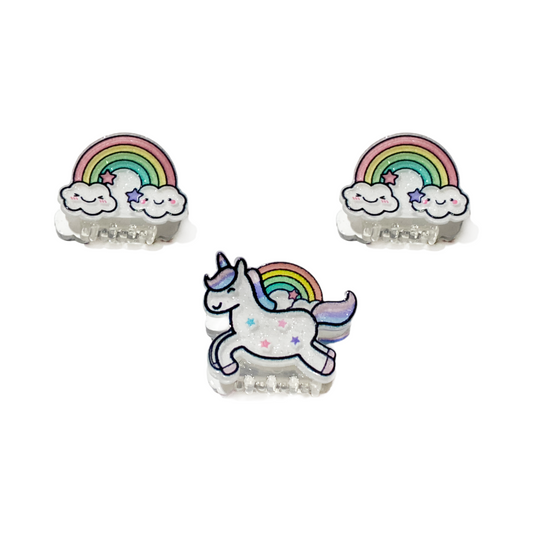 Great Pretenders Unicorn, Rainbow Mini Hairclips