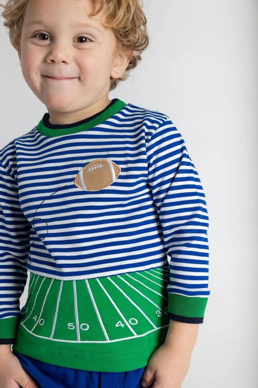 Florence Eiseman Stripe Knit Shirt With Football Field