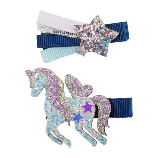 Great Pretenders Boutique Unicorn & Star Hairclips Set