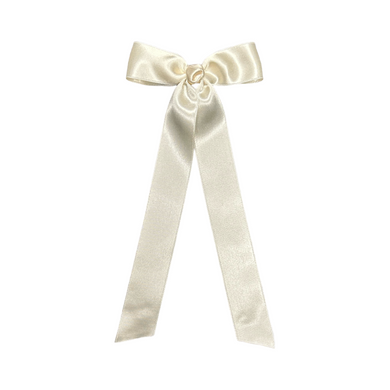 Wee Ones Mini French Satin Hair Bowtie with Knot Wrap and Streamer Tails
