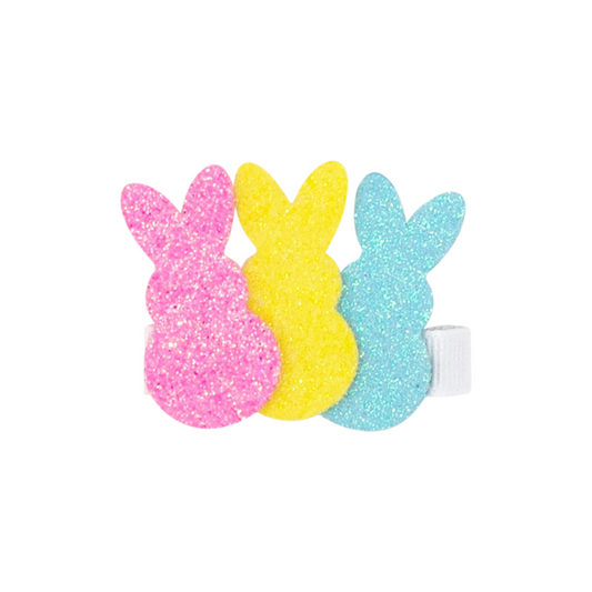 Wee Ones Glitter Trio of Bunnies Hair Clip