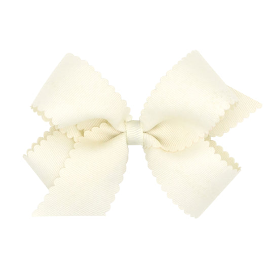 Wee Ones Medium Grosgrain Scalloped Edge Girls Hair Bow