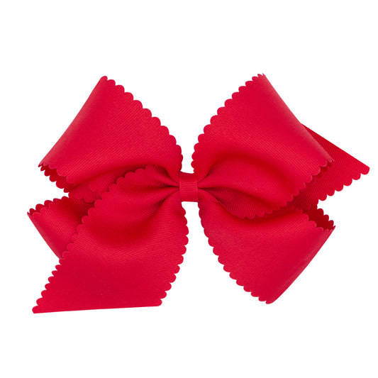 Wee Ones King Grosgrain Hair Bow Scalloped Edge
