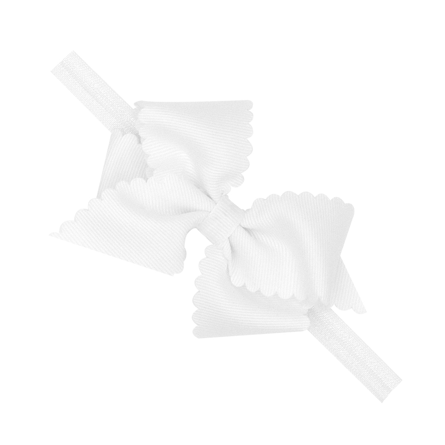 Wee Ones Extra Small Scalloped Edge Grosgrain Bow on Elastic Band