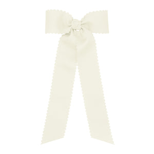 Wee Ones Medium Grosgrain Bowtie with Scalloped Edges and Streamer Tails