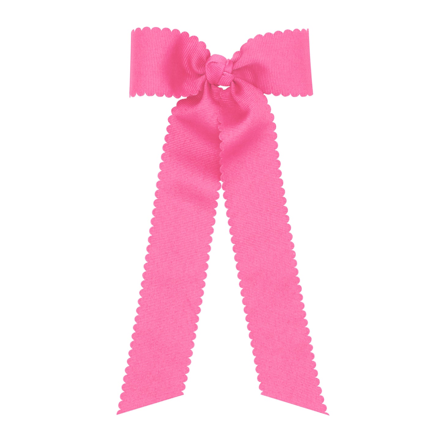 Wee Ones Medium Grosgrain Bowtie with Scalloped Edges and Streamer Tails