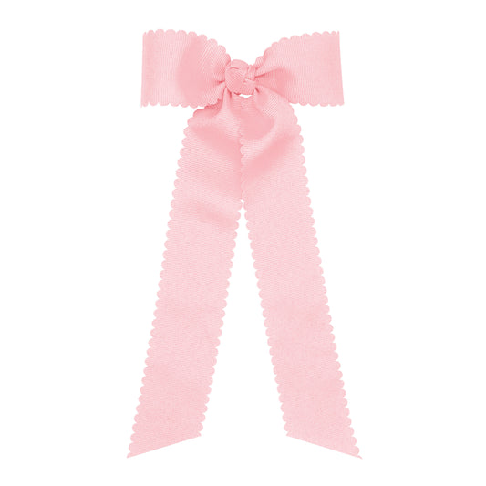 Wee Ones Medium Grosgrain Bowtie with Scalloped Edges and Streamer Tails