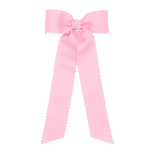 Wee Ones Medium Scalloped Edge Grosgrain Bow with Streamer Tails