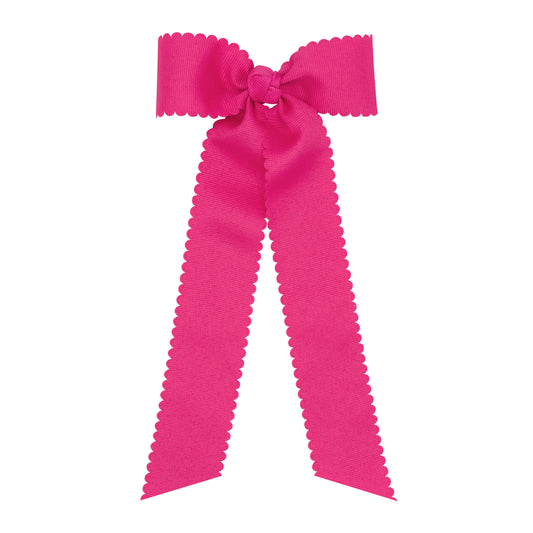 Wee Ones Medium Scalloped Edge Grosgrain Bow with Streamer Tails