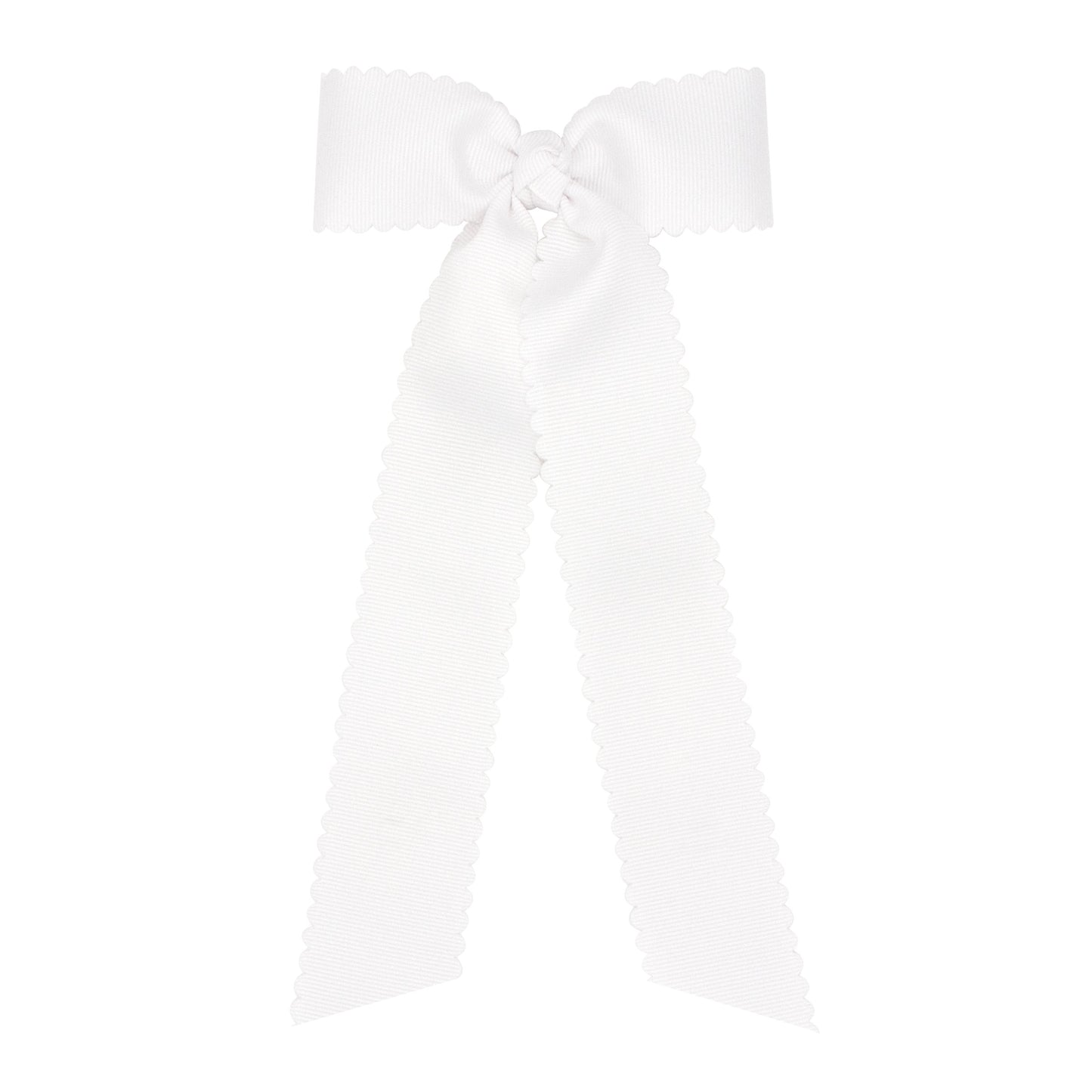 Wee Ones Medium Grosgrain Bowtie with Scalloped Edges and Streamer Tails