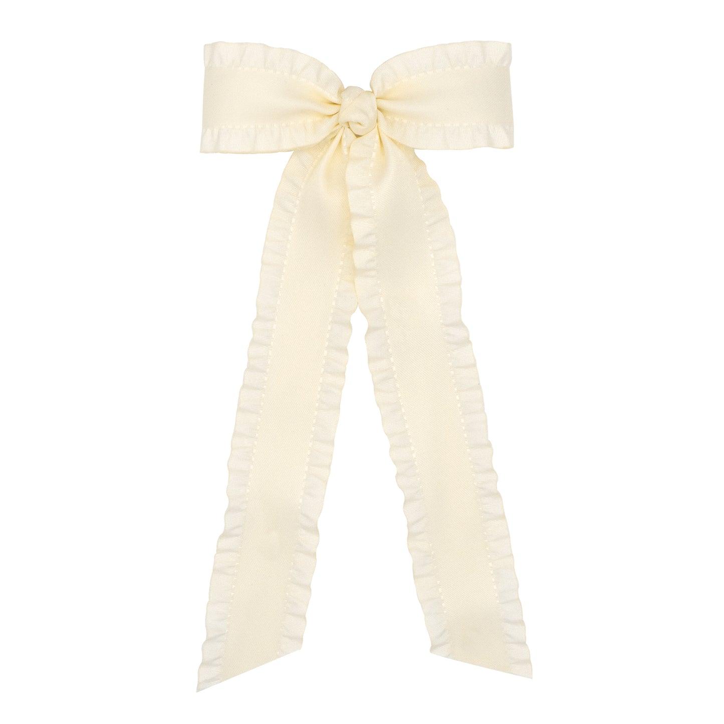 Wee Ones Ruffle-Edge Taffeta Bowtie With Knot Wrap And Streamer Tails