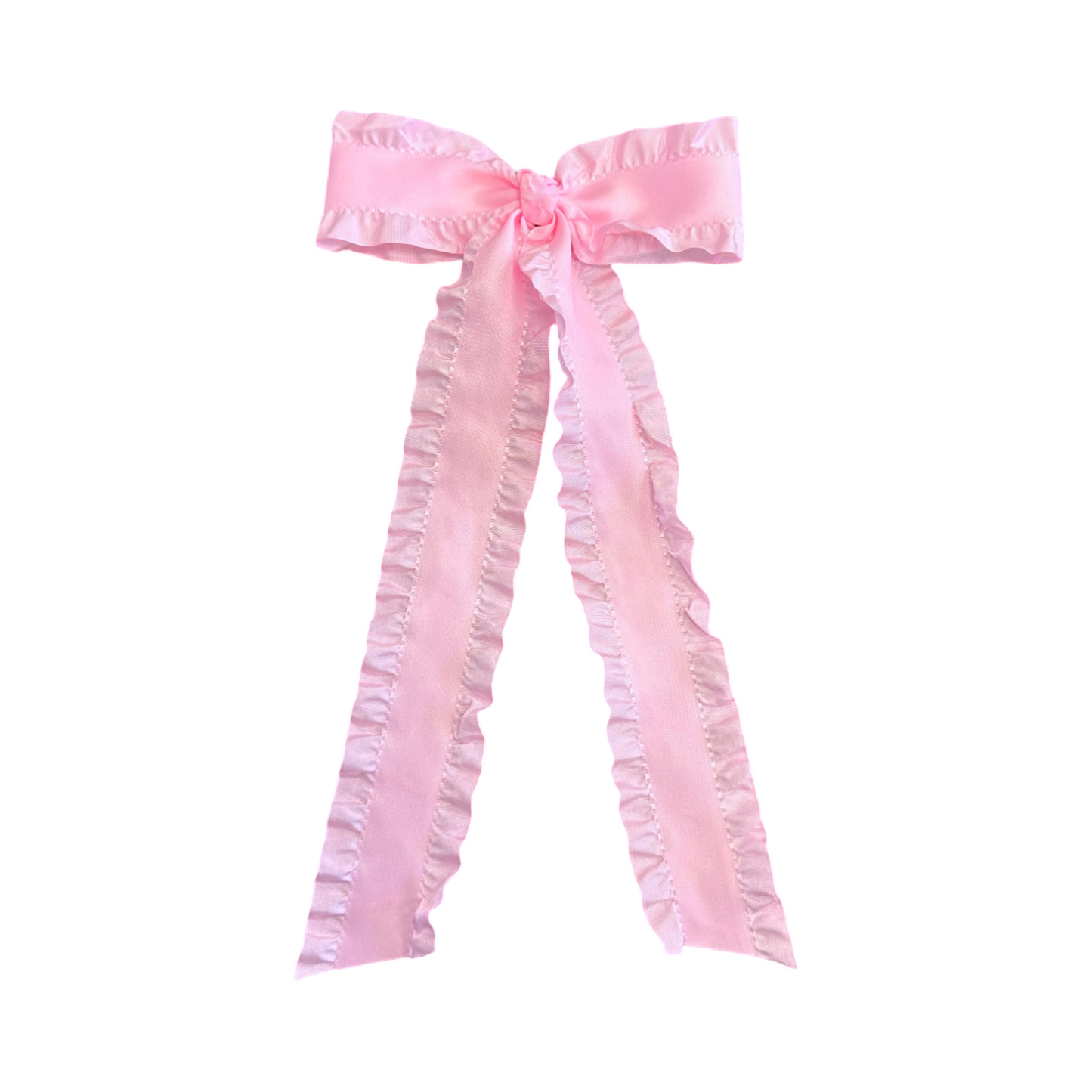 Wee Ones Ruffle-Edge Taffeta Bowtie With Knot Wrap And Streamer Tails