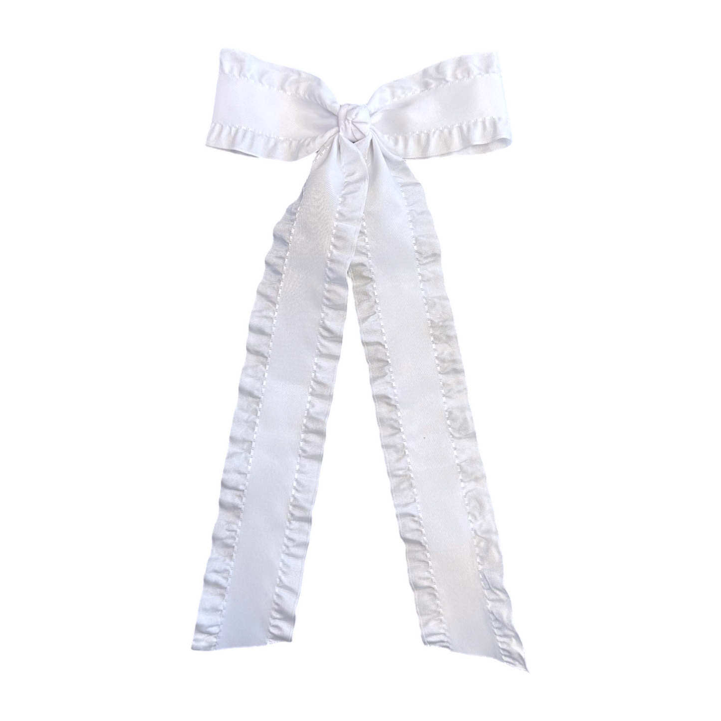 Wee Ones Ruffle-Edge Taffeta Bowtie With Knot Wrap And Streamer Tails