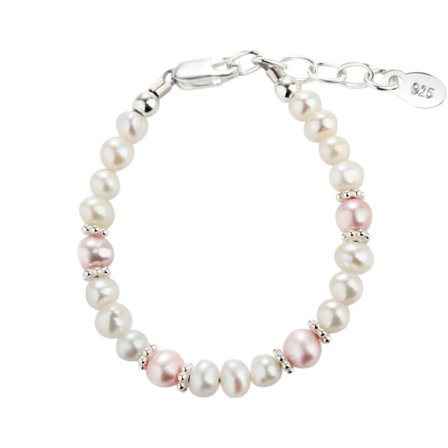 Cherished Moments Sterling Silver High-End Austrian Simulated Pearl Medium Bracelet