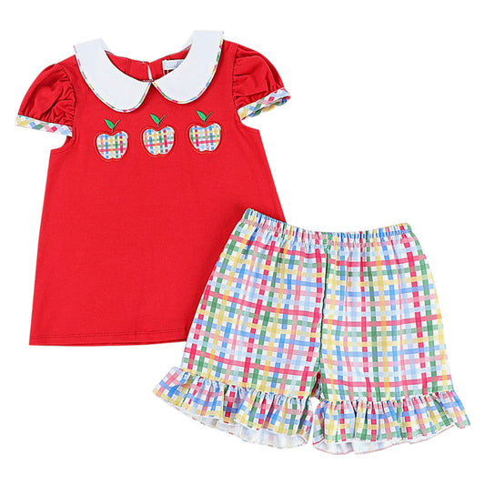 City Beautiful Apple Plaid Short Set